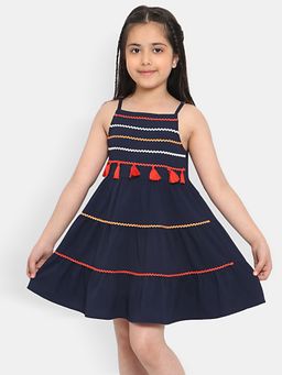 Nautinati - Girls Embroidered Tiered A-line Dress