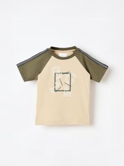Blue Giraffe - Boys Graphic Round Neck Regular Fit T-shirt