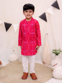 Ka-mee - Cotton Woven Kurta and Pyjama - Pink
