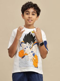 Kidsville - Official Dragon Ball Z Anime Oversized T-shirt For Boys - White