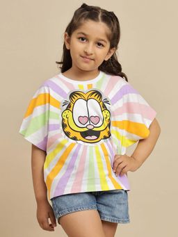 Kidsville - Official Garfield Oversized T-shirt For Girls - Multi-Color