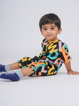 Be Awara - Kids Half Sleeves Letter Graphic Print Romper