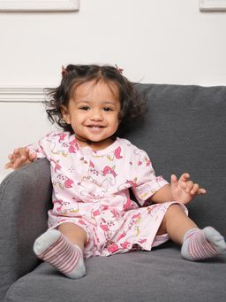 Be Awara - Kids Half Sleeves Unicorn Print Romper