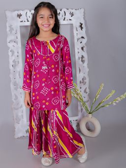 Ka-mee - Cotton Woven Kurti and Sharara - Pink