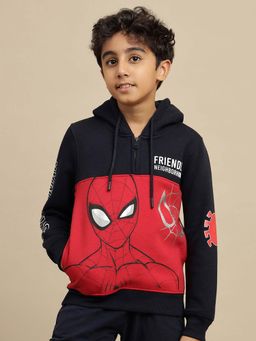 Kidsville - Official Spiderman Printed Regular Fit Hoodie For Boys - Multi-Color