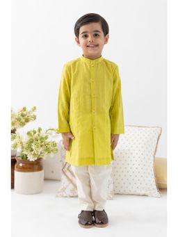 TIBER TABER - Boy Stripes Lurex Kurta Pyjama Green