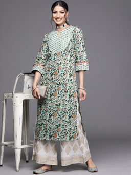Libas - Multi-Color Cotton All-Over Printed Straight Kurta
