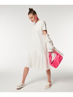 TWIST by Ipekyol - Midi White Textured Dress
