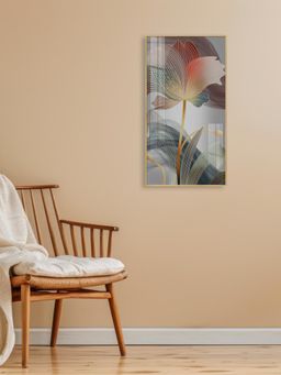 The Next Decor - Floral Wave Glass Finish Vertical Wall Art