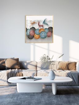 The Next Decor - Deer’s Odyssey Glass Finish Square Wall Art