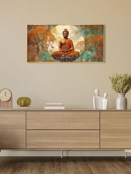 The Next Decor - Ancient Buddha Glass Finish Horizontal Wall Art