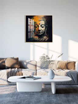 The Next Decor - Buddha's Tranquil Essence Glass Finish Square Wall Art