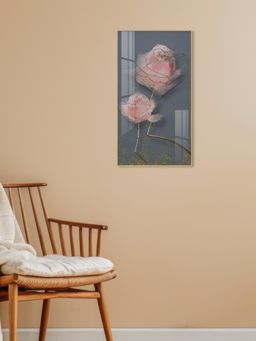 The Next Decor - Floral Elegance Glass Finish Vertical Wall Art