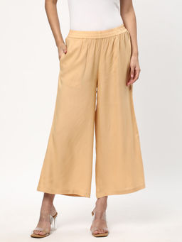 R&B - Gold Solid/Plain Regular Palazzo