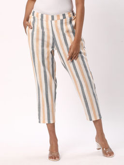 R&B - Multi-Color Stripes Stripes Regular Pant