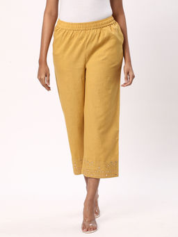 R&B - Gold Solid/Plain Regular Pant
