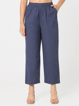 R&B - Blue Solid/Plain Regular Pant