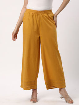 R&B - Mustard Solid/Plain Regular Palazzo