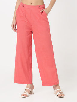 R&B - Coral Solid/Plain Regular Pant