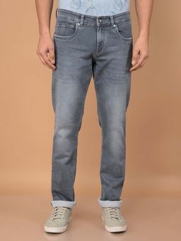 CRIMSOUNE CLUB - Men Grey Straight Fit Jeans