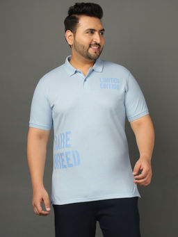 Club York - Men Sky Blue Plus Size Polo T-Shirt