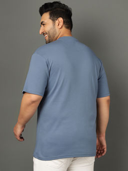 Club York - Men Blue Crew Neck Plus Size T-Shirt