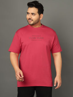 Club York - Men Red Crew Neck Plus Size T-Shirt