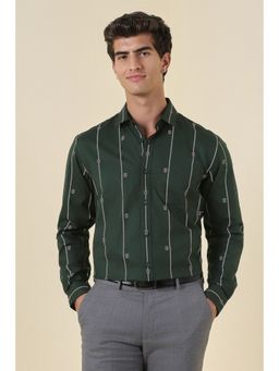 Allen Solly - Green Cotton Full Sleeves Shirt