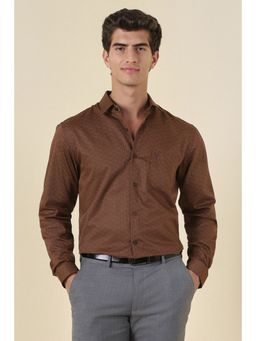 Allen Solly - Brown Cotton Full Sleeves Shirt