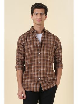 Allen Solly - Brown Cotton Full Sleeves Shirt