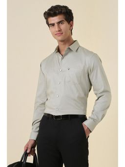 Allen Solly - Grey Cotton Blend Full Sleeves Shirt