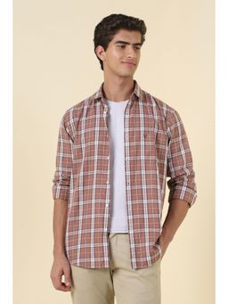Allen Solly - Brown Cotton Full Sleeves Shirt