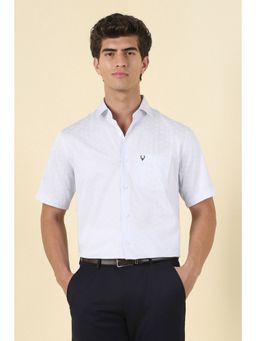 Allen Solly - White Cotton Half Sleeves Shirt