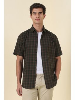 Allen Solly - Black Cotton Half Sleeves Shirt