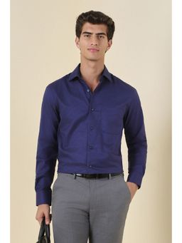 Allen Solly - Navy Blue Cotton Full Sleeves Shirt