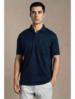 Louis Philippe - Navy Blue Cotton Half Sleeves Polo T-Shirt