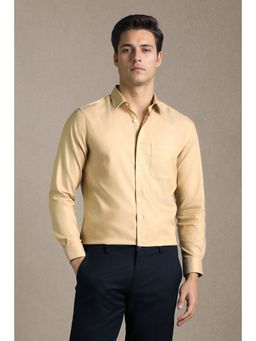 Louis Philippe - Beige Cotton Full Sleeves Shirt