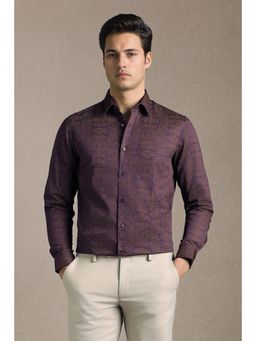 Louis Philippe - Purple Cotton Full Sleeves Shirt