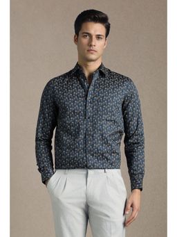 Louis Philippe - Navy Blue Cotton Full Sleeves Shirt