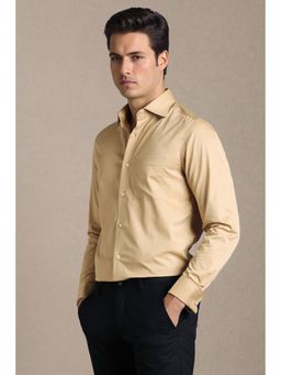 Louis Philippe - Beige Cotton Full Sleeves Shirt