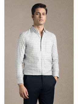 Louis Philippe - White Cotton Full Sleeves Shirt