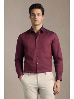 Louis Philippe - Purple Cotton Full Sleeves Shirt