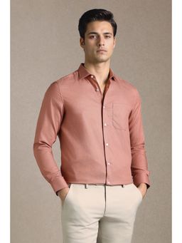 Louis Philippe - Peach Cotton Full Sleeves Shirt