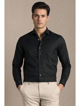 Louis Philippe - Black Cotton Full Sleeves Shirt