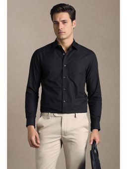 Louis Philippe - Black Cotton Full Sleeves Shirt