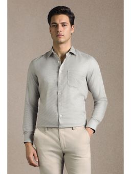 Louis Philippe - Grey Cotton Full Sleeves Shirt