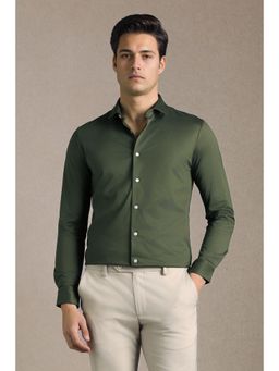 Louis Philippe - Olive Cotton Full Sleeves Shirt