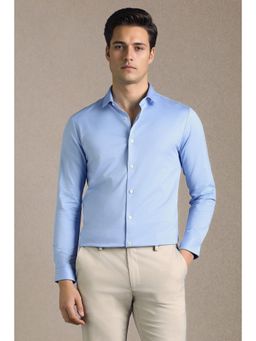 Louis Philippe - Blue Cotton Full Sleeves Shirt