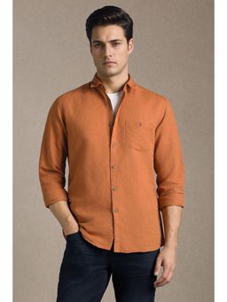 Louis Philippe - Rust Cotton Full Sleeves Shirt