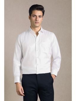 Louis Philippe - White Cotton Full Sleeves Shirt